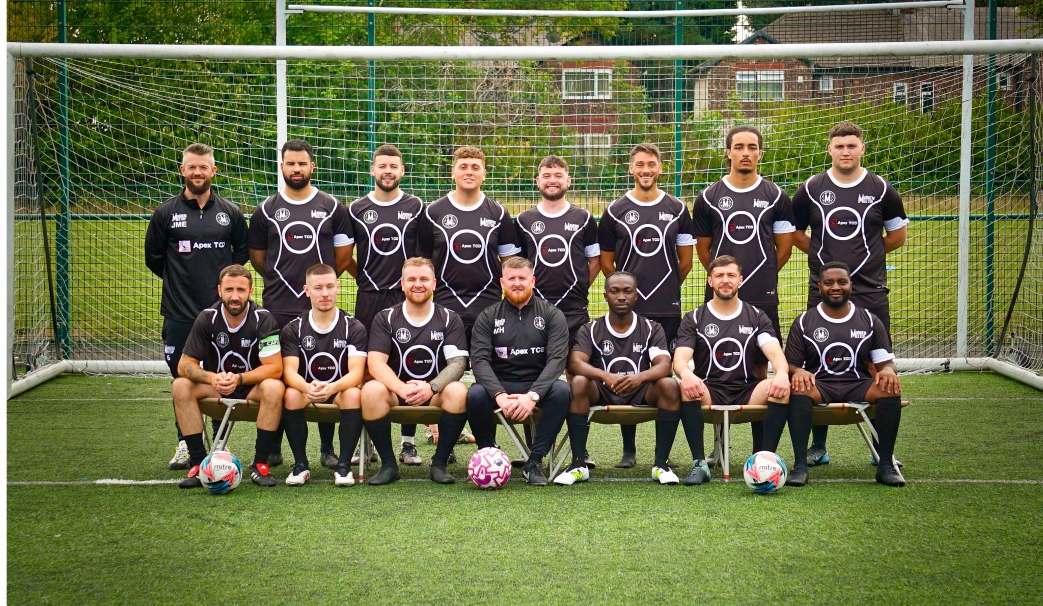 Men playing free five-a-side football