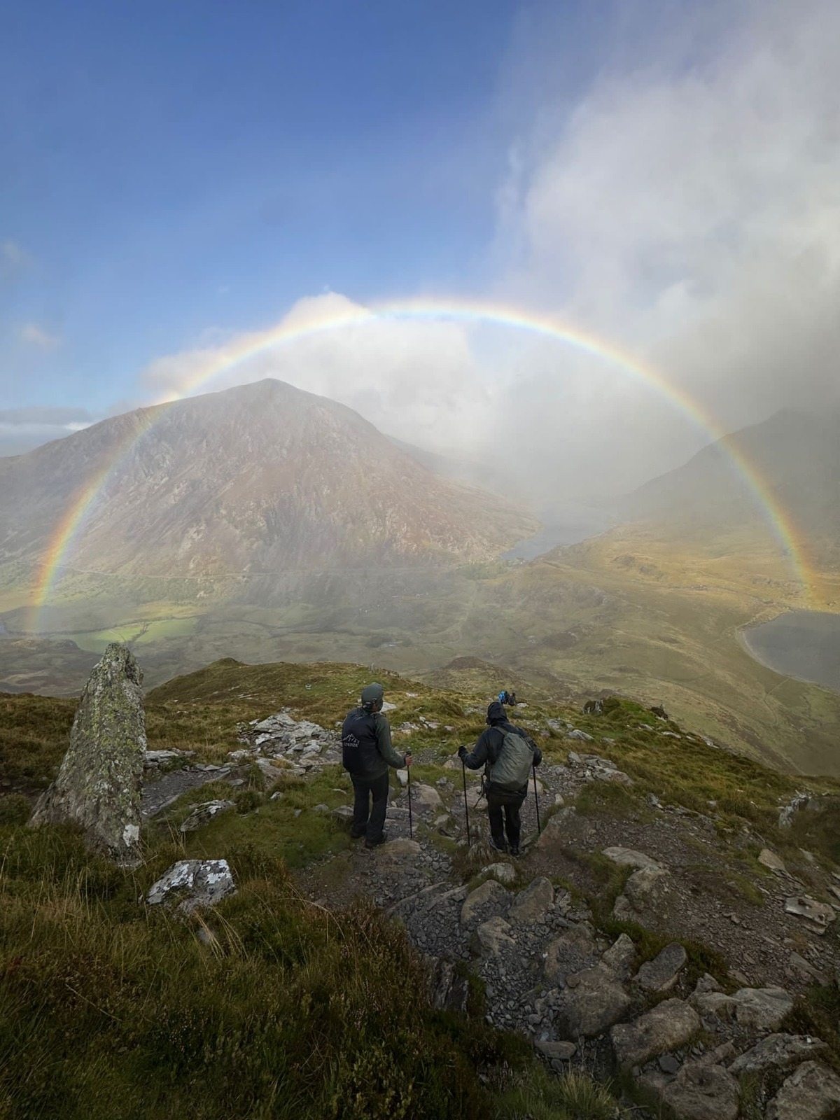 A group of men out hiking together in the hills
